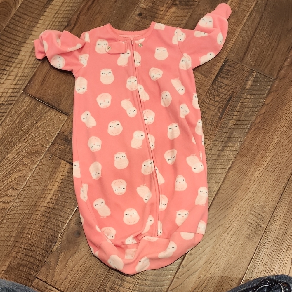 Charming Pink Baby Sleep Sack with Face Design